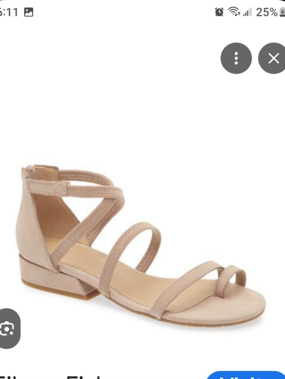 Eileen Fisher Emily Block Heel Back Zip Sandal In Color Natural Size 7 NWT